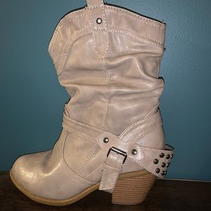 Top Moda Tan Boots with Buckle